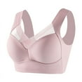 thumbnail image 1 of Crunowin High Support Sports Bra for Women, Casual Daily Wireless Full Coverage Bra Pink L, 1 of 2