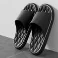 thumbnail image 1 of Crunowin Men'S Eva Sandals, Thick Sole Diamond Wavy Design Odor Resistant Indoor Bath Sandals Black, 1 of 8