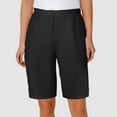 thumbnail image 1 of Crunowin Plus Size Shorts for Women, High Waist Sleep Shorts Solid Color Breathable Lounge Pants Black XL, 1 of 7