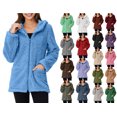 thumbnail image 1 of Crunowin Warm Fleece Jacket for Women, Casual Full Zip Up Hooded Warm Coat with Pocket Beige 3XL, 1 of 7