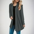 thumbnail image 1 of Crunowin Women Cardigan, Solid Color Loose Fit Long Sleeve Fashion Outwear Coat Gray S, 1 of 8