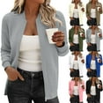 thumbnail image 1 of Crunowin Women Casual Jacquard Jacket, Stand Collar Zip Up Lightweight Outwear Fall Fashion Outfits with Pockets White L, 1 of 9