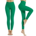 thumbnail image 1 of Crunowin Women Fashion Leggings, Comfortable High Waist Solid Color Workout Yoga Leggings Green XL, 1 of 7