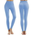 thumbnail image 1 of Crunowin Women Fashion Leggings, High Waist Comfortable Solid Color Workout Yoga Leggings Light Blue M, 1 of 7