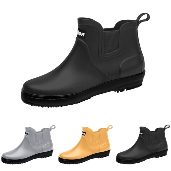Crunowin Women's Ankle Rain Boots, Casual Everyday Versatile Lightweight Comfortable Sole Waterproof Shoes Brown 8