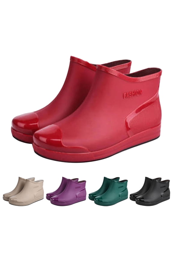 Women's Ankle Rain Boots, Everyday Casual Low-Cut Short All-Season Use Casual Shoes Khaki 7.5