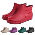 thumbnail image 1 of Crunowin Women's Ankle Rain Boots, Everyday Casual Low-Cut Short All-Season Use Casual Shoes Purple 7.5, 1 of 10