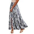 thumbnail image 1 of Crunowin Women's Bohemian Long Skirts Flowy High Waist A Line Maxi Skirts for Women Summer Pleated Skirts Multicolor Size L, 1 of 6
