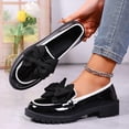 thumbnail image 1 of Crunowin Women's British Loafers, One Foot Design Formal Style Thick Sole Business Casual Shoes Black, 1 of 9