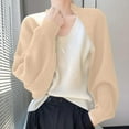 thumbnail image 1 of Crunowin Women's Cardigan Sweater, Long Sleeve Cozy Comfort Solid Color Loose Fit Casual Pullover Tops Beige M, 1 of 6