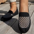 thumbnail image 1 of Crunowin Women's Casual Work Shoes Knitted Upper Round Toe Breathable Design Slip-On Soft Sole Low Cut Shoes Black Size9, 1 of 5