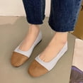 thumbnail image 1 of Crunowin Women's Color Block Flats, Color Block Round Toe Soft Material Spring Casual Shoes Brown, 1 of 5