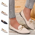 thumbnail image 1 of Crunowin Women's Flats, Bean Sole Plus Size Pointed Toe Toe Cap Slip-On Low Heel Breathable Shoes Beige 9.5, 1 of 10
