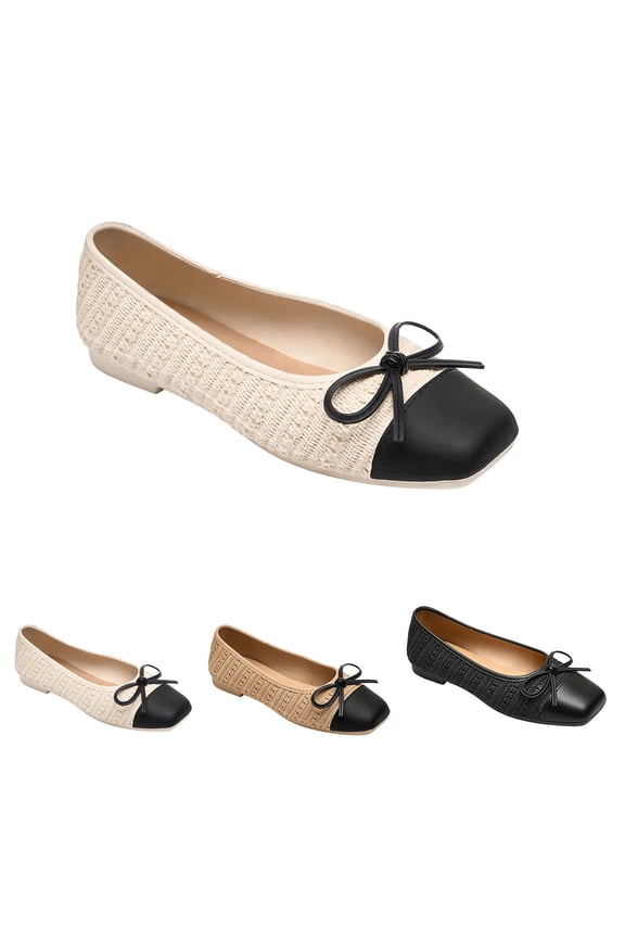 Women's Flats, Lightweight Fall Slip-On Everyday Shoes Black 6.5