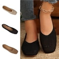 thumbnail image 1 of Crunowin Women's Flats, Square Toe Breathable Casual Bean Sole Comfort Shoes Beige 6, 1 of 10