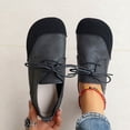 thumbnail image 1 of Crunowin Women's Leisure Shoes Round Toe Front Lace-Up Soft Sole Design Breathable Casual Flats Black Size6.5, 1 of 9