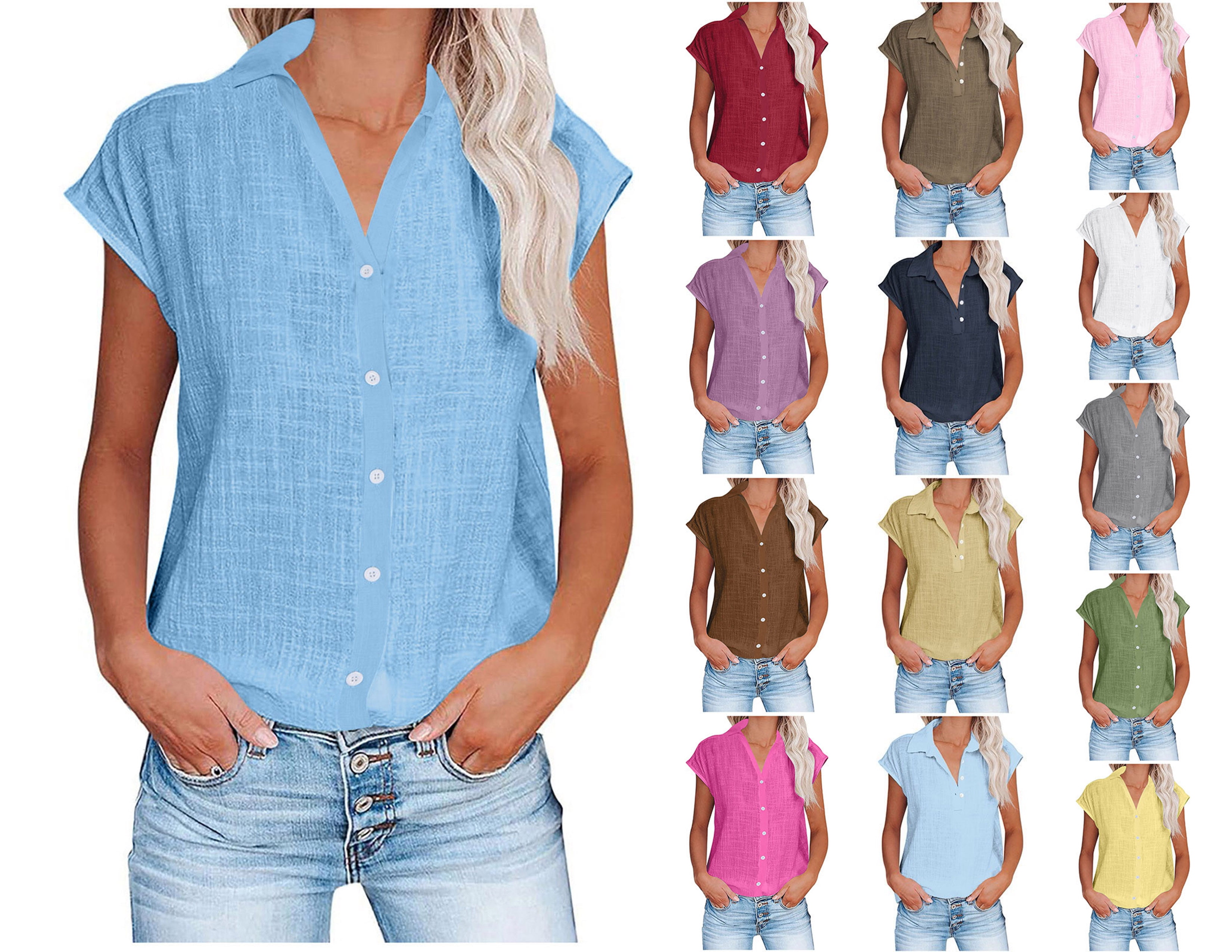 Blouse Manches Courtes Bass Brodée Pour Femme - Taille S, Occasion Très Bon état