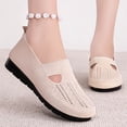 thumbnail image 1 of Crunowin Women's Low Heel Loafers, Closed Heel Round Toe Plus Size One Foot Style Shoes Beige, 1 of 6