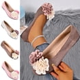 thumbnail image 1 of Crunowin Women's Low Heel Shoes, Casual Lightweight Breathable Lace Flower Office & Party Shoes Pink 6, 1 of 9