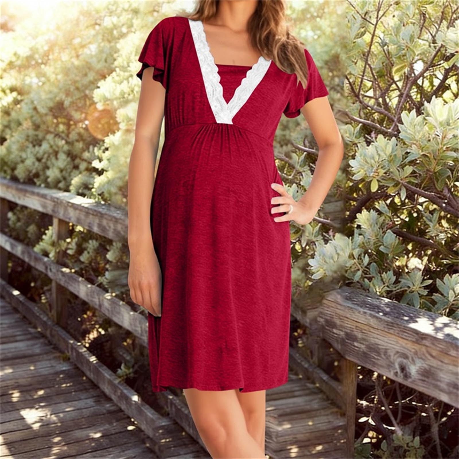 maternity lace dress styles Amelia Maternity Lace Dress Short Royal Blue