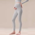 thumbnail image 1 of Crunowin Women's Maternity Leggings, Solid Color Warm & Underwear Adjustable Waistband Base Layer Pants Gray L, 1 of 6