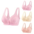 thumbnail image 1 of Crunowin Women's Open Front Bra 3 Pack, Breathable Push Up Adjustable Wireless Sports Everyday Underwear Hot Pink M 38/85BC, 1 of 4