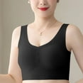 thumbnail image 1 of Crunowin Women's Push Up Bra, Solid Color Breathable Traceless Comfort Wire Free Daily Underwear Black XXL, 1 of 6