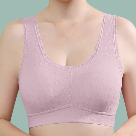 Crunowin Women's Push Up Bra, Solid Color Comfort Wire Free Breathable Traceless Daily Underwear Purple XXXXXL