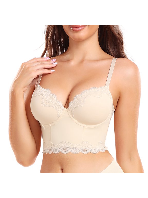 Women's Seamless Bra, Underwire Traceless Smooth Plus Size Push Up Everyday Underwear White 85B-85D