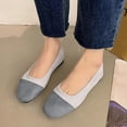 thumbnail image 1 of Crunowin Women's Shoes, Round Toe Color-Block Shallow Mouth Soft Flat Casual Shoes Dark Gray 5.5, 1 of 5