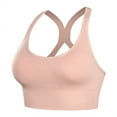thumbnail image 1 of Crunowin Women's Sports Bra, Solid Color Wireless Breathable Lingerie Soft Comfort Everyday Underwear Pink M, 1 of 3