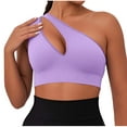 thumbnail image 1 of Crunowin Women's Sports Bras, One Shoulder Seamless Backless Yoga Bra Purple 2XL, 1 of 3