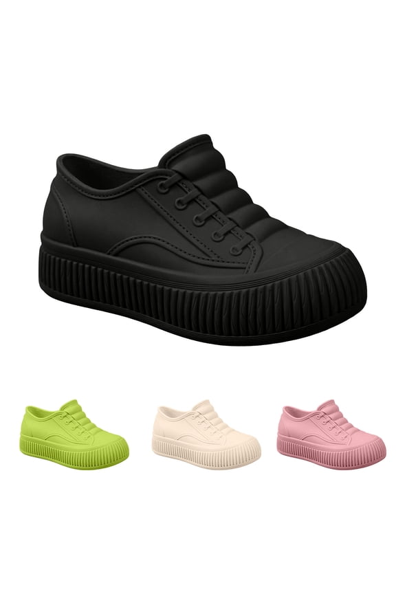 Women's Waterproof Rain Boots, Non-Slip Fashion Short Tube Hidden Heel Casual Shoes Green 6