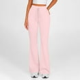 thumbnail image 1 of Crunowin Women's Wide Leg Yoga Pants Workout Flare Leggings Trendy High Waisted 2025 Outfits Pink Size L, 1 of 8