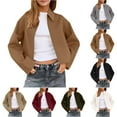 thumbnail image 1 of Crunowin Womens Casual Lightweight Jacket, Zip Up Lapel Outwear Stylish Tunic Outfits Khaki L, 1 of 10