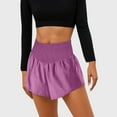 thumbnail image 1 of Crunowin Womens Lightweight Summer Shorts, High Waisted Solid Sport Shorts Purple XL, 1 of 6