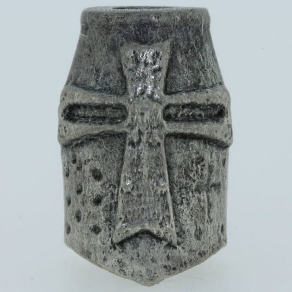 Crusader Helmet Paracord / Lanyard Bead in Pewter for Jig Pro Shop by Marco Magallona
