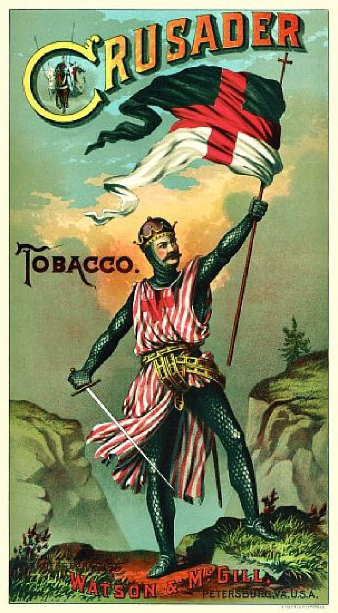 Crusader Tobacco label Canvas Art - (24 x 36)