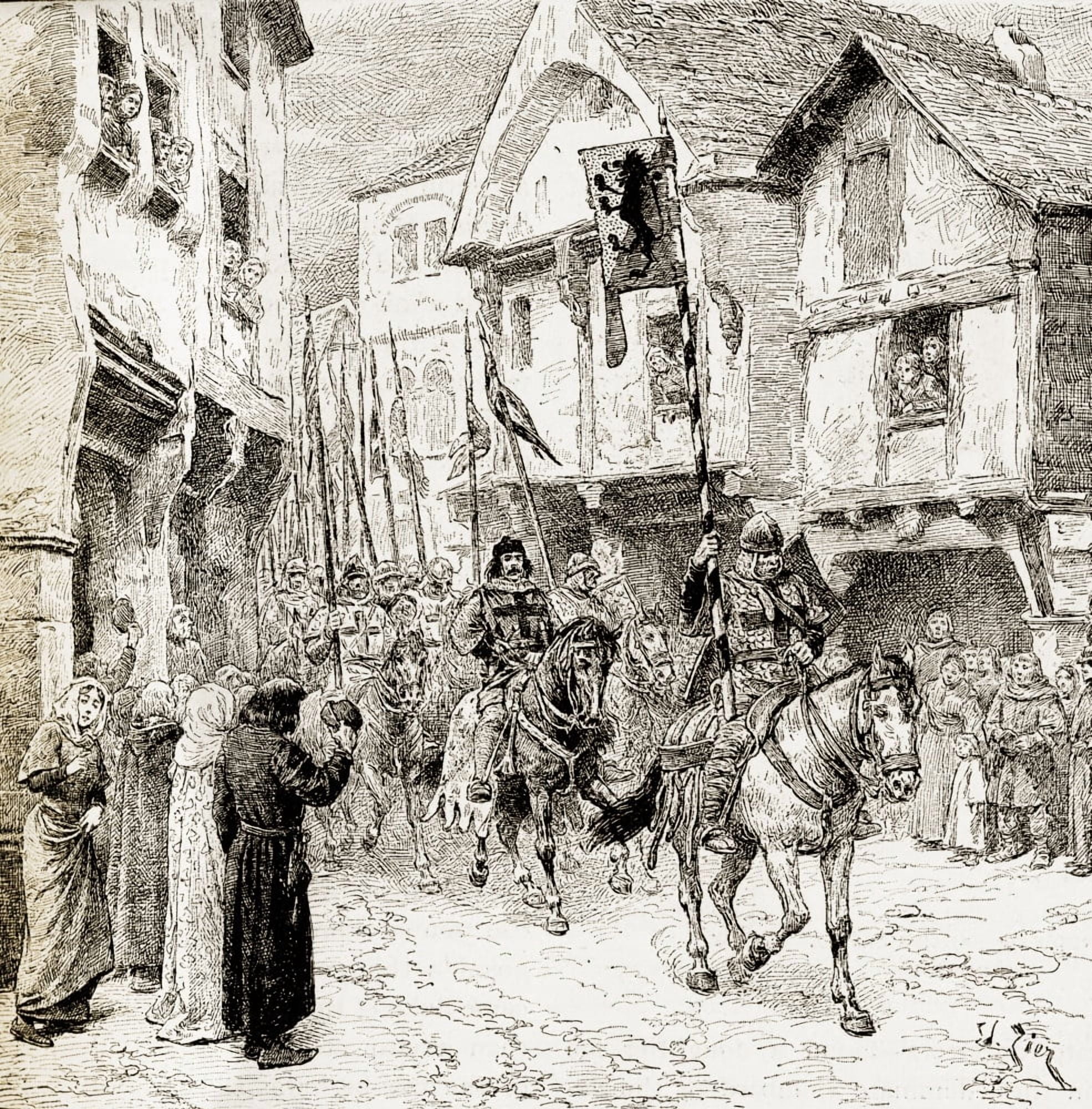 Crusaders En Route For The Holy Land Canvas Art - Ken Welsh Design Pics (15 x 15)