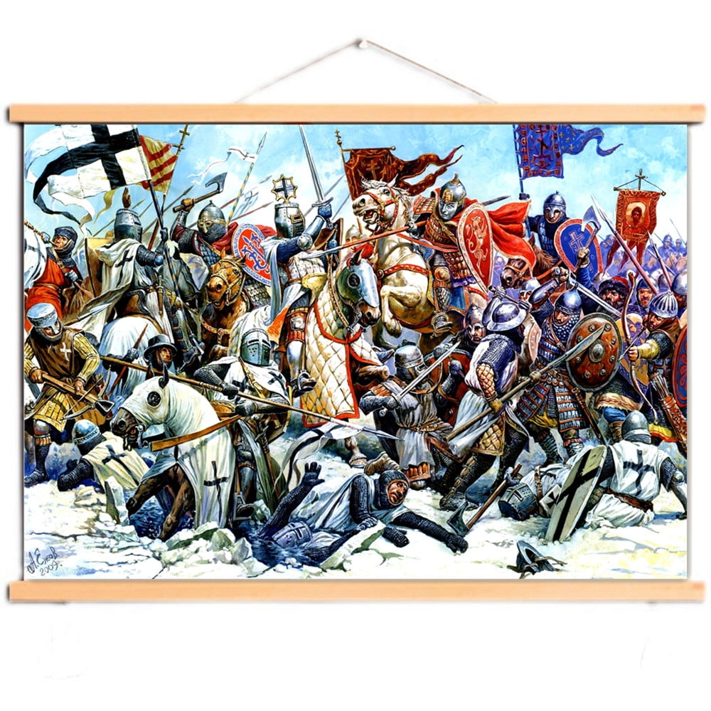 The Crusades Art Posters and Prints Wall Hanging Flag Vintage Templar ...