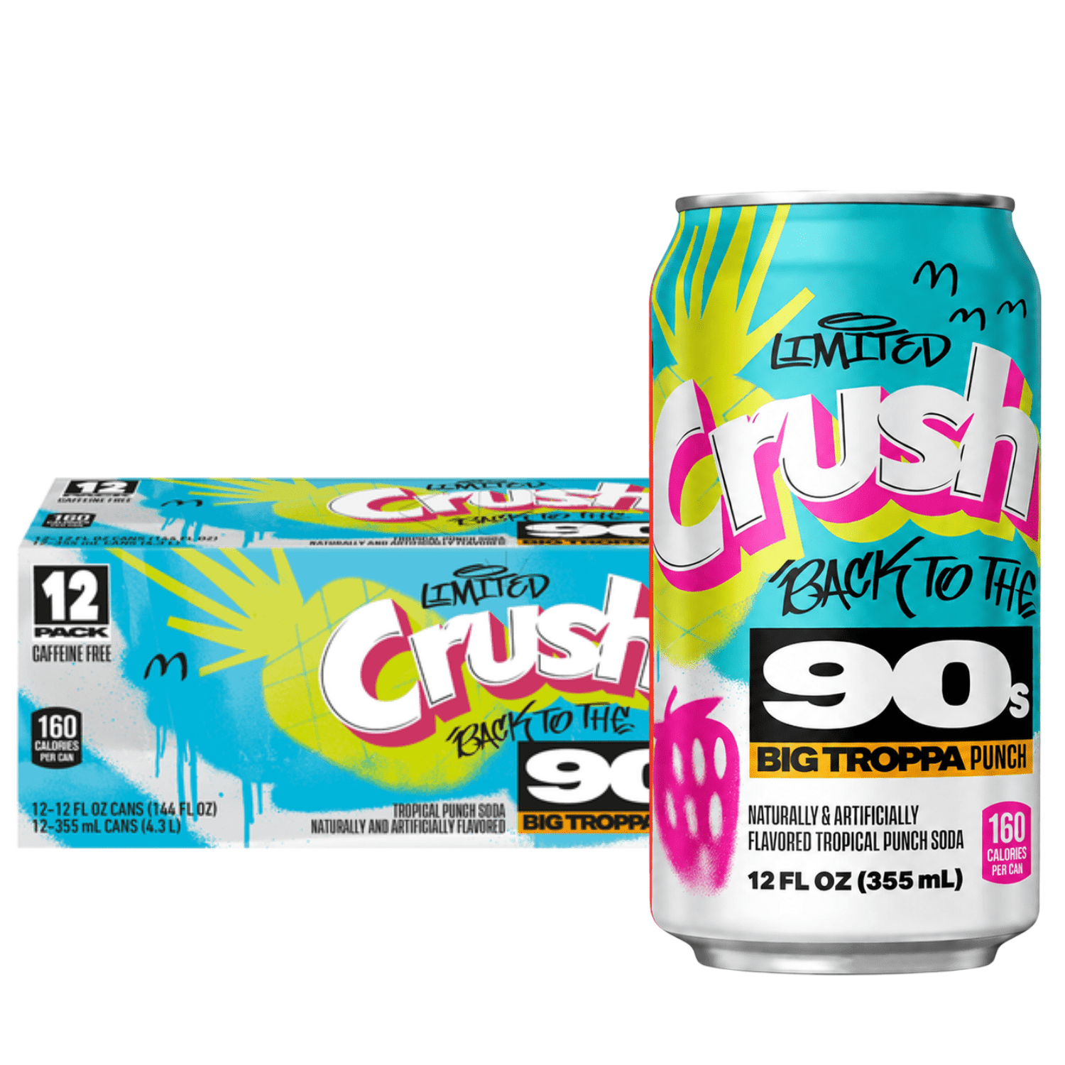 Crush Back to the 90s Limited Edition Soda 12 fl oz Cans 12 Pack New