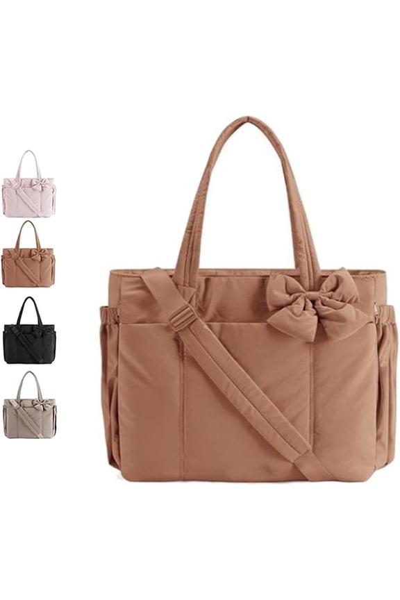 Crush Bow Tote Bag, Lightweight Crush Bow Tote Bag, Lightweight Large Purses For Women, For Work,Gym,Shopping & Travel Bags