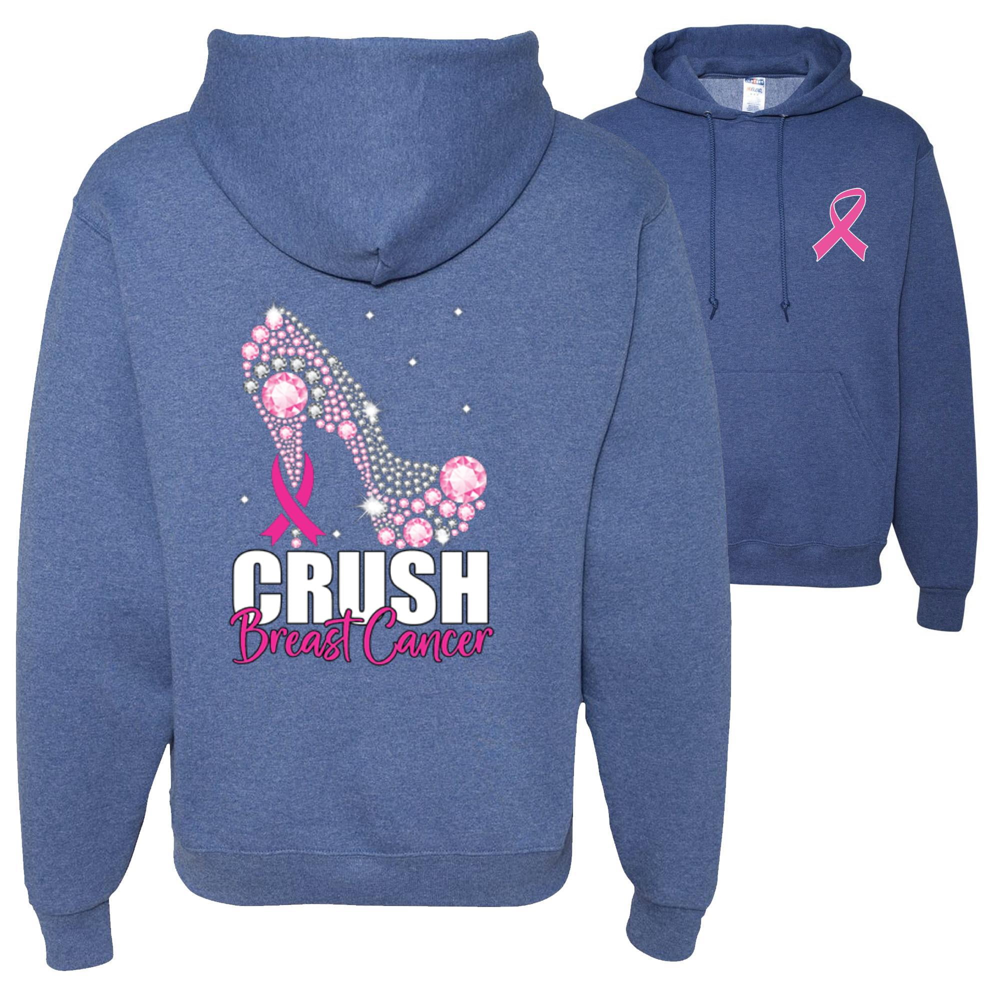 Crush Cancer Breast Cancer Awareness Hoodie For Men - Support All Year Round Cotton Blend
