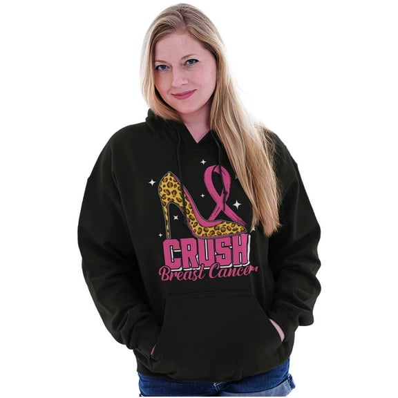 Crush Breast Cancer Cheetah Stiletto Hoodie Sweatshirt Women Brisco Brands X