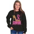 thumbnail image 1 of Crush Breast Cancer Cheetah Stiletto Women Plus Size Crewneck Sweatshirt Brisco Brands 2X, 1 of 5