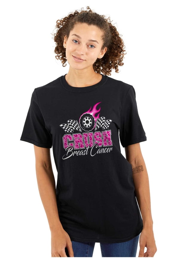 Crush Breast Cancer Flaming Tire Womens Graphic T Shirt Tees Brisco Brands S
