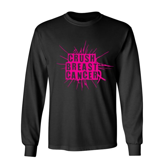Crush Breast Sarcastic Humor Novelty Men's Long Sleeve Shirts