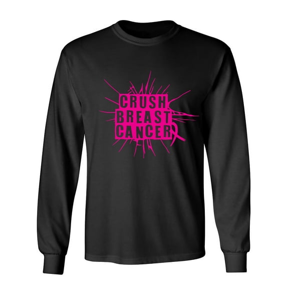 Crush Breast Sarcastic Humor Novelty Men's Long Sleeve Shirts