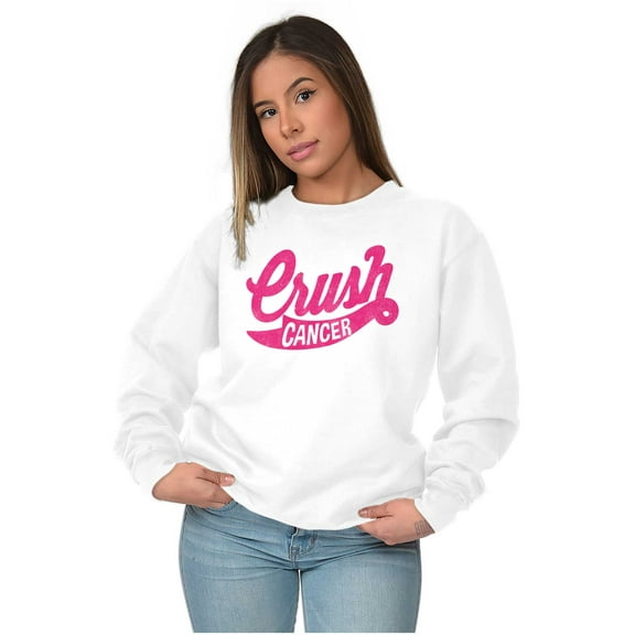 Crush Brest Cancer BCA Warrior Women Crewneck Sweatshirt Brisco Brands X
