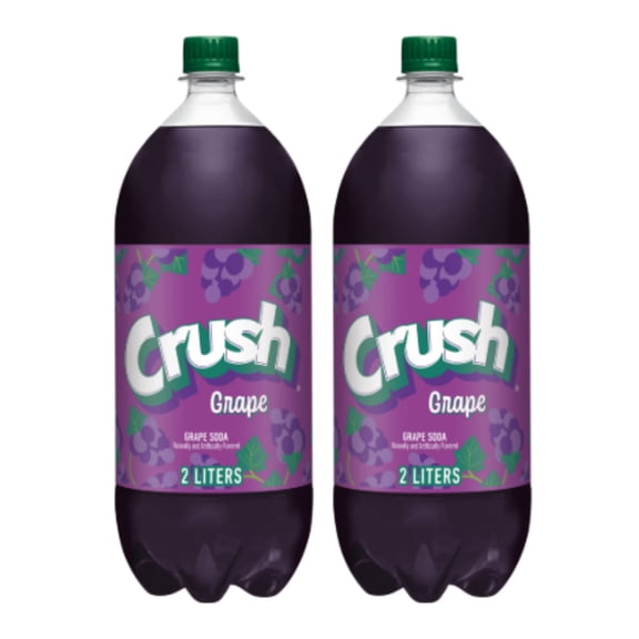 Crush Caffeine Free Grape Soda Pop, 2 Liter Bottles (2 Pack)